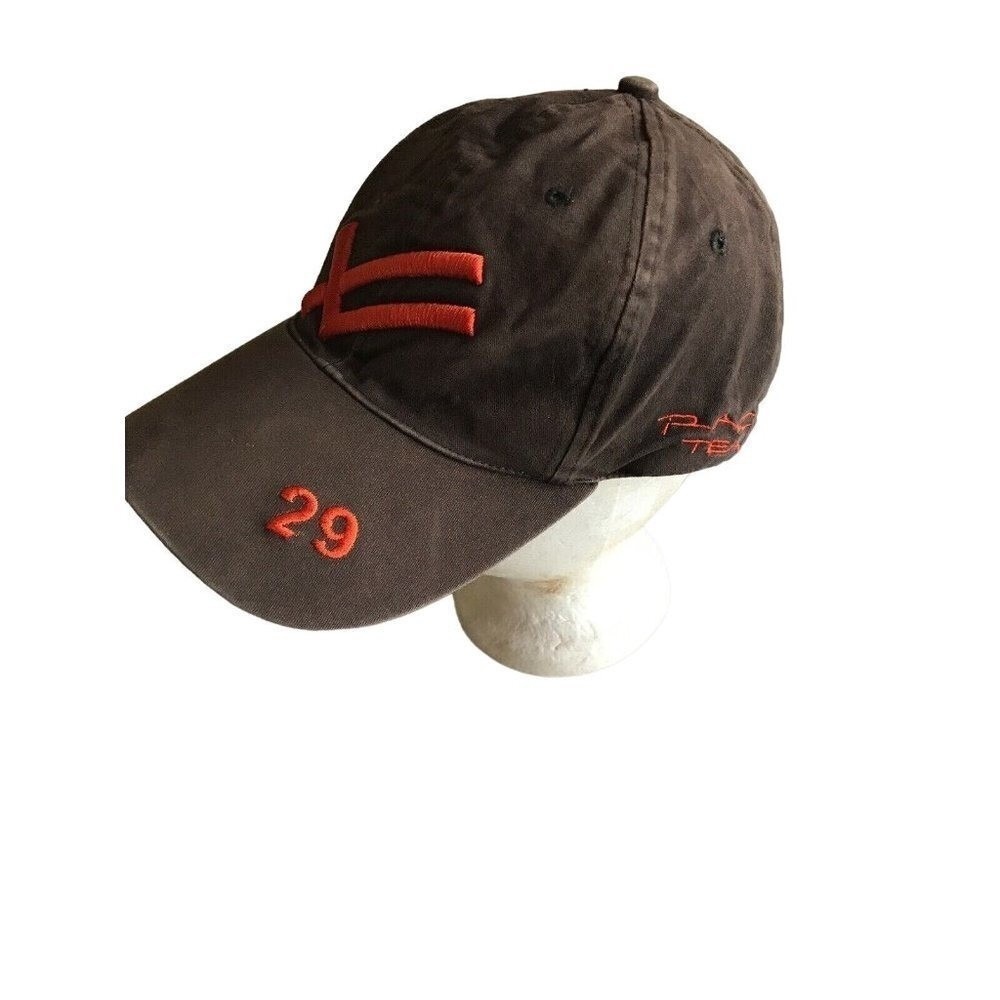 William Rast Racing Team Hat Brown Orange Embroidered 29 Adjustable Baseball Cap